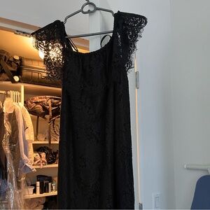 Madewell black lace off the shoulder dress